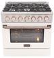Kucht Professional KNG Series 36" Stainless Steel Pro Style Liquid Propane Gas Range with White Door and Rose Gold Handle-0