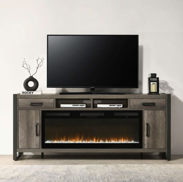Liberty Furniture Tanners Creek Graystone Fireplace TV Console with Firebox Insert-1