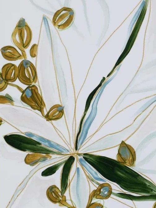 Stylecraft Tropical Imprompto I Green/Orange/White Wall Art-1