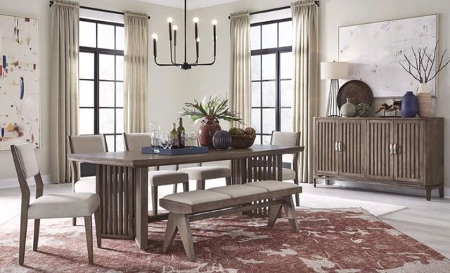 Magnussen Home® Kavanaugh Weathered Kona Brown Trestle Dining Table-1