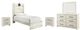 Signature Design by Ashley® Cambeck 4-Piece Whitewash Twin Panel Bed Set-0