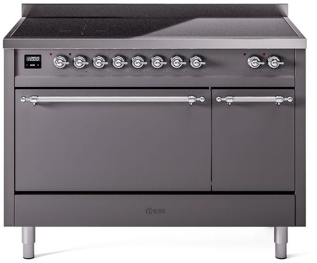 Ilve® Nostalgie II Series 48" Graphite Matte Pro Style Induction Range-0