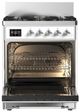 Ilve® Majestic III 30" Custom Pro Style Dual Fuel Natural Gas Range with Solid Door and Chrome Trim-1