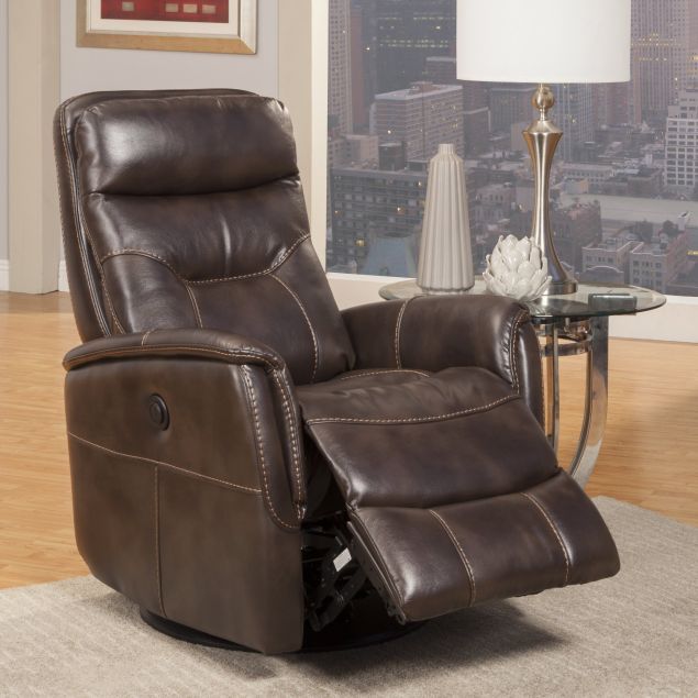 Parker House® Gemini Truffle Power Swivel Glider Recliner-2