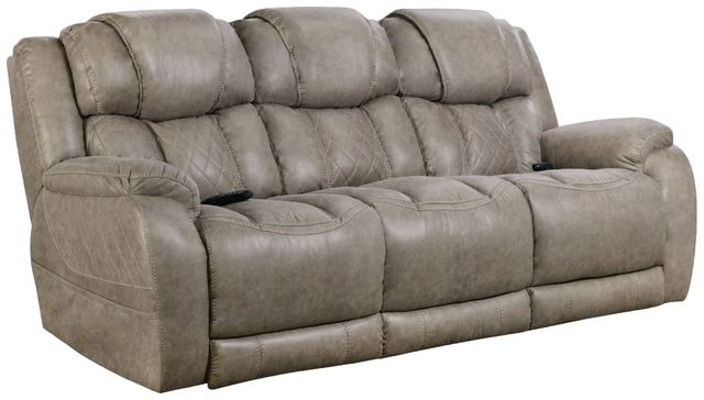 HomeStretch Daytona Gray 88" Double Power Reclining Sofa-0