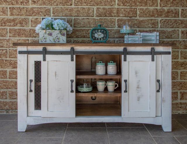 International Furniture Direct Pueblo White 60" TV Stand-1