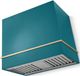 AGA Loge 36" Salcombe Blue Wall Mounted Range Hood with Brushed Brass Trim-0