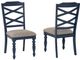 Powell® Trimble 2-Piece Beige/Navy Blue Dining Side Chair Set-3