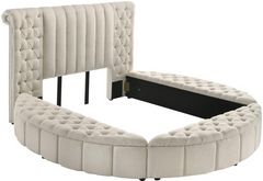 Coaster® Sonya Ivory Queen Upholstered Sleigh Storage Bed