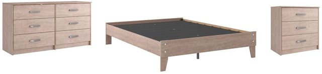 Signature Design by Ashley® Flannia 3-Piece Gray Queen Platform Bed Set-0