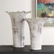 Uttermost® Ruffled Petal 2-Piece Distressed White Vase Set-1