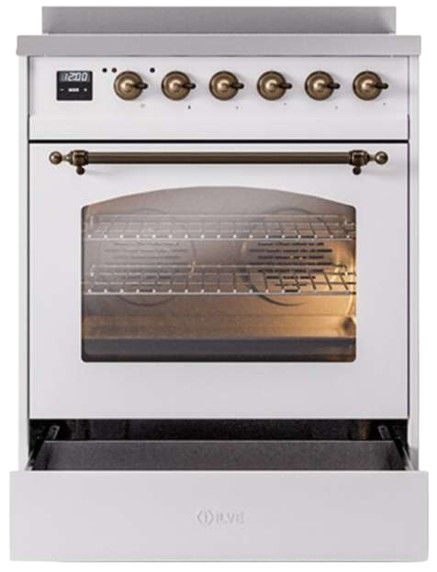 Ilve® Nostalgie II Series 30" White Pro Style Induction Range-2