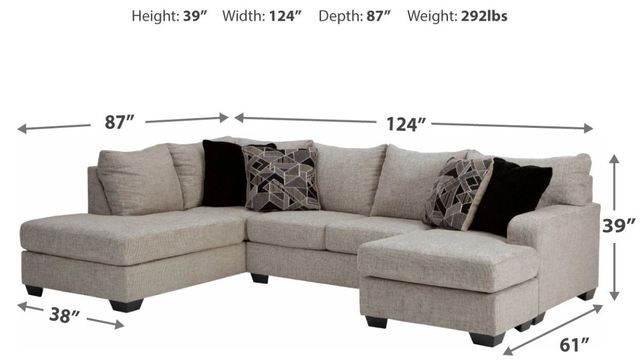 Benchcraft® Megginson 2-Piece Storm Right-Arm Facing Sectional and Chaise-1