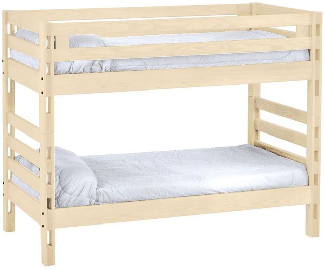 Crate Designs™ Furniture Unfinished Twin XL/Twin XL Ladder End Bunk Bed-0