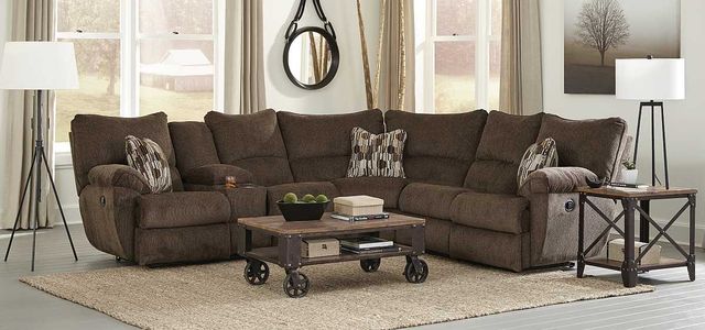 Catnapper® Elliott 2-Piece Chocolate Lay Flat Reclining Sectional-1