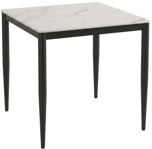 Cramco Marta White Sintered Stone Top Dining Table with Matte Black Base-0