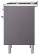 Ilve® Nostalgie II Noblesse 36'' Graphite Matte Pro Style Dual Fuel Range with Chrome Trim-3