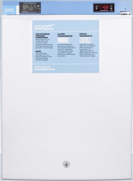 Accucold® by Summit® MED2 series 19" 2.4 Cu. Ft. White Compact Refrigerator