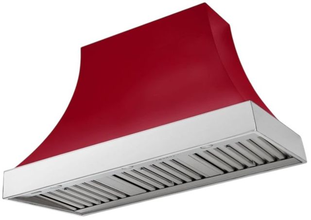 AGA Cascade 48" Piccadilly Red Wall Mounted Range Hood  with Polished Chrome Trim-0