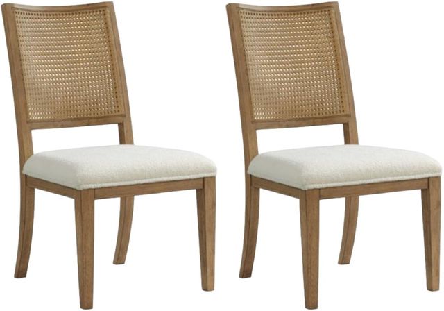 Riverside Furniture Bozeman 2-Piece Beige/Toasted Almond Cane Back Dining Side Chair Set-0