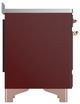 Ilve® Majestic III 48" Burgundy Pro Style Induction Range with Solid Door and Copper Trim-3