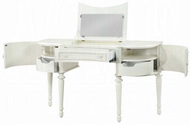 ACME Furniture Dorothy Ivory Vanity Desk and Mirror-2