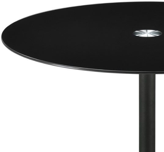 Coaster® Ganso Round Glass Top End Table with Sandy Black Base-1
