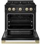 ZLINE Marino 30" Black Stainless Steel Pro Style Dual Fuel Range with Champagne Bronze Accents-1