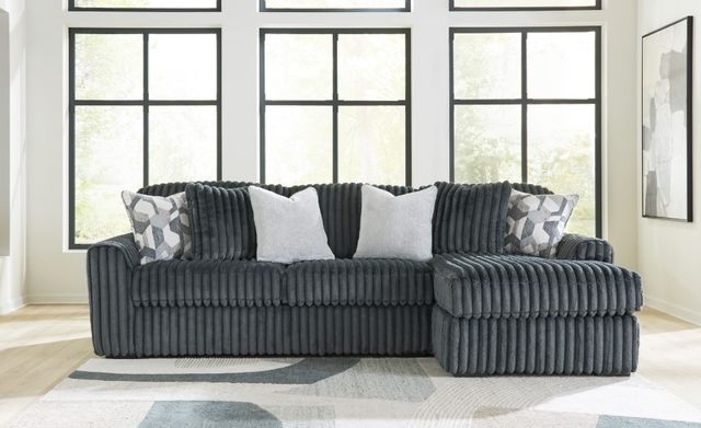 Signature Design by Ashley® Midnight-Madness 2-Piece Gunmetal Right-Arm Facing Sectional with Chaise-1