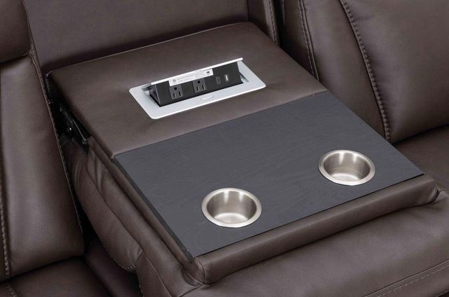 Parker House® Maveric Bette Coffee Power Reclining Sofa with Zero Gravity and Drop Down Table-4