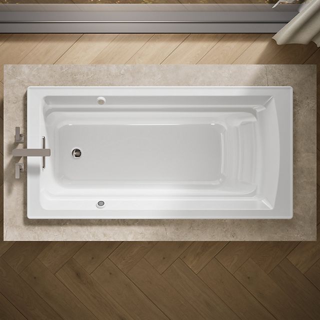 KOHLER® Archer® White 72" x 36" Drop-In Heated Bubble Massage™ Air Bath with Bask® Heated Surface-2