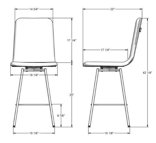 Amisco Customizable Bray Swivel Counter Stool-1