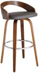 Armen Living Sonia 3-Piece Gray/Walnut Barstool Set-0