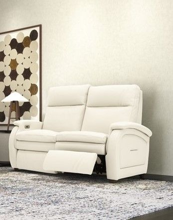 Fornirama 3480 Off-White Power Reclining Loveseat-1