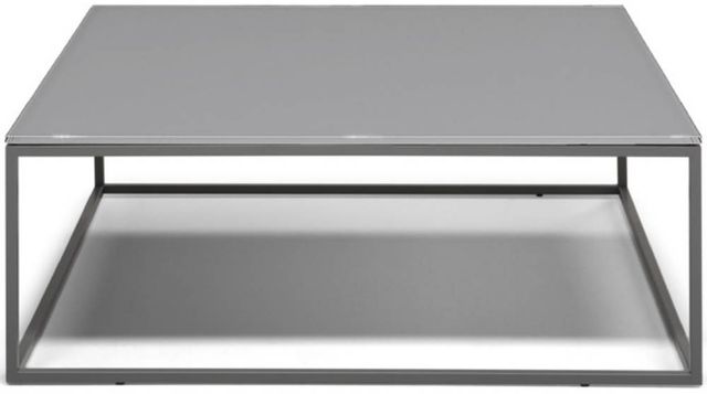 Natuzzi Editions Cabaret Matte Beton Square Coffee Table with Matte Coffee Base-0