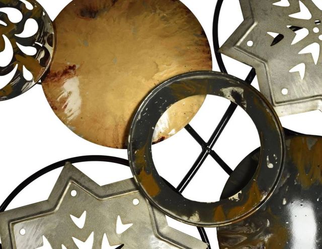 Classy Art Black/Brown/Gray Stars and Circles Wall Decor-1
