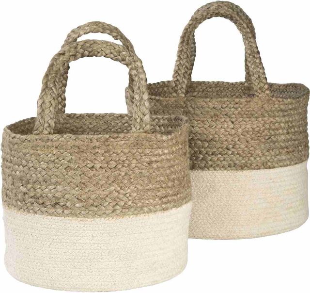 Signature Design by Ashley® Parrish 2-Piece Natural/White Basket Set-0