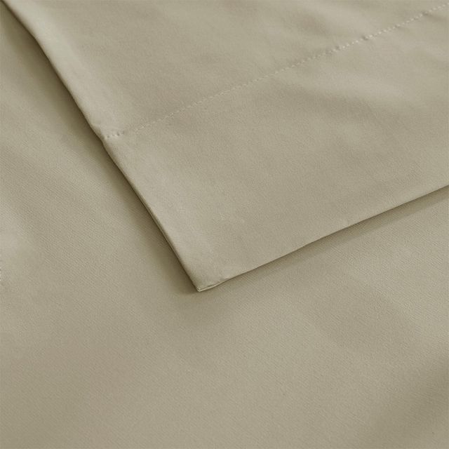 Olliix by Sleep Philosophy Smart Cool Microfiber Khaki Queen Sheet Set-3