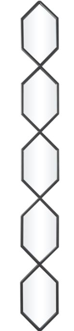 Deco Marche Black Slim Stacked Chain 5-Layer Wall Mirror with Trellis Pattern-0
