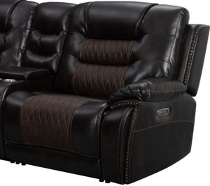 Elements International El Camino Marietta Brown Right-Hand Facing Power Recliner with Power Headrest