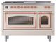 Ilve® Nostalgie II Noblesse 48'' Antique White Pro Style Dual Fuel Range with Copper Trim-1
