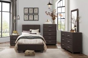 Mazin Furniture Lorenzi Brown Twin Bed-1
