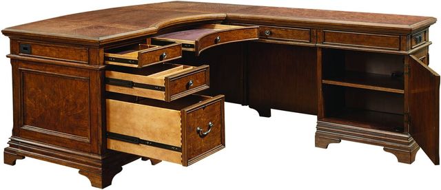 aspenhome® Hawthorne Brown Cherry 66" Curved Desk for Return-2