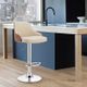 Armen Living Asher Cream/Chrome Adjustable Bar Stool-4