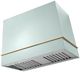 La Cornue Loge Series 44" Roquefort Wall Mounted Range Hood with Polished Brass Trim-0