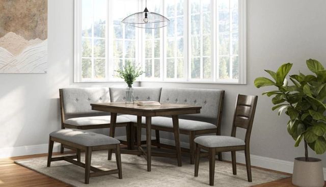 Bernards Dorval Brown/Gray Bench with Back-3
