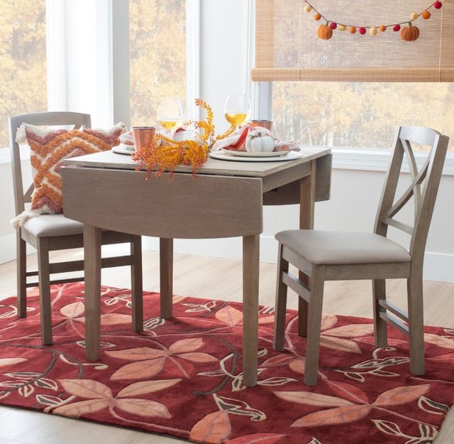 Linon Torino 3-Piece Gray Wash Drop Leaf Dining Set-1