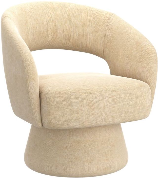 Worldwide Homefurnishings Inc. Santo Beige Swivel Accent Chair-0