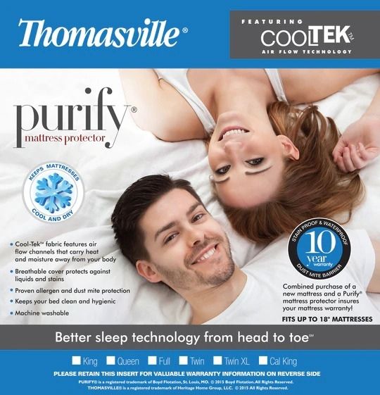 Boyd Sleep Thomasville® Purify CoolTek™ Twin Mattress Protector-0