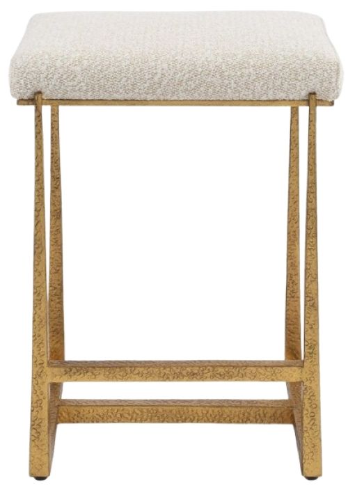 Uttermost® Midas Antique Gold/Driftwood Counter Stool-3